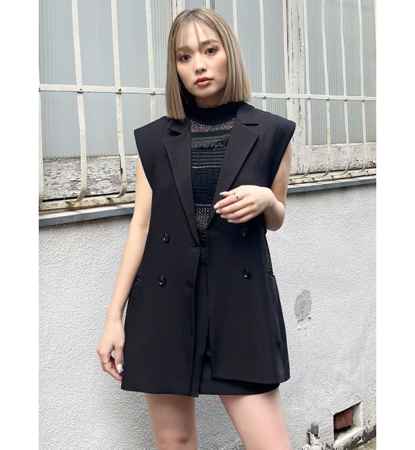 MURUA「バックベルトテーラードジレ【セットアップ着用可】」|ベスト・ジレ|