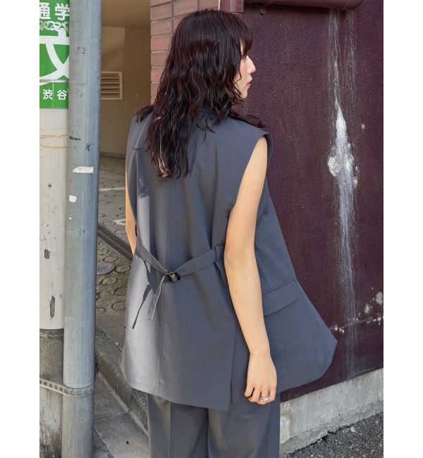 MURUA「バックベルトテーラードジレ【セットアップ着用可】」|ベスト・ジレ|