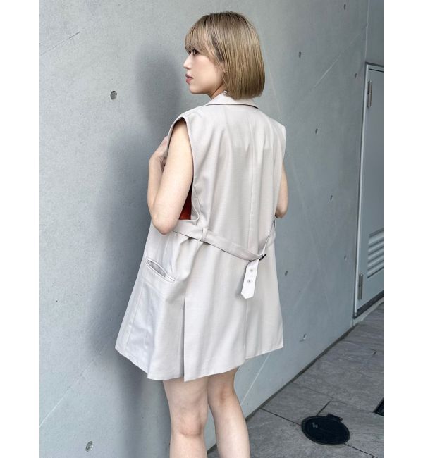 MURUA「バックベルトテーラードジレ【セットアップ着用可】」|ベスト・ジレ|