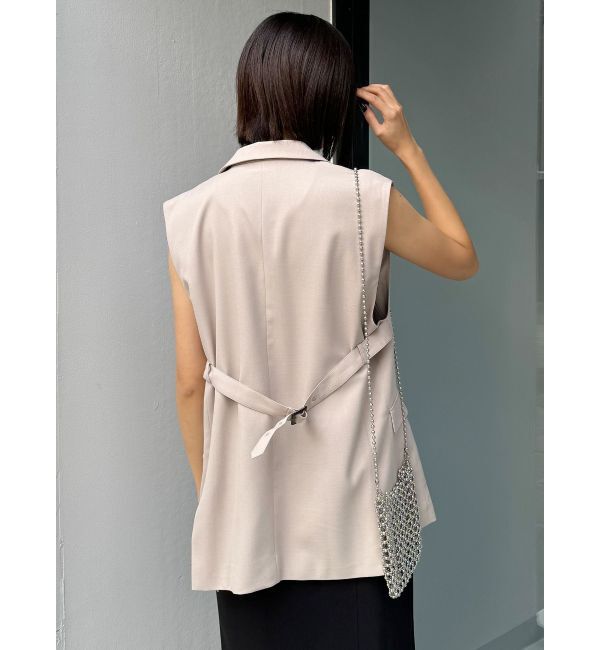 MURUA「バックベルトテーラードジレ【セットアップ着用可】」|ベスト・ジレ|