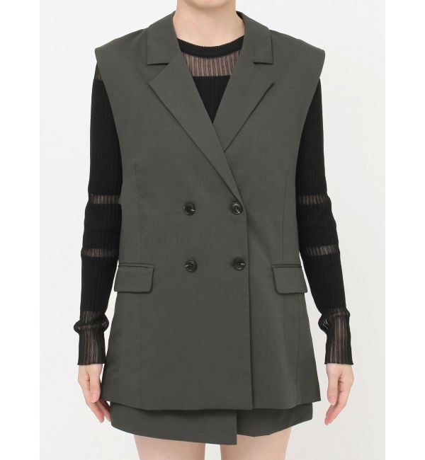 MURUA「バックベルトテーラードジレ【セットアップ着用可】」|ベスト・ジレ|