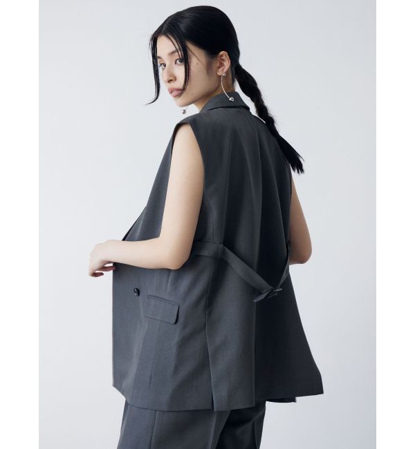 MURUA「バックベルトテーラードジレ【セットアップ着用可】」|ベスト・ジレ|