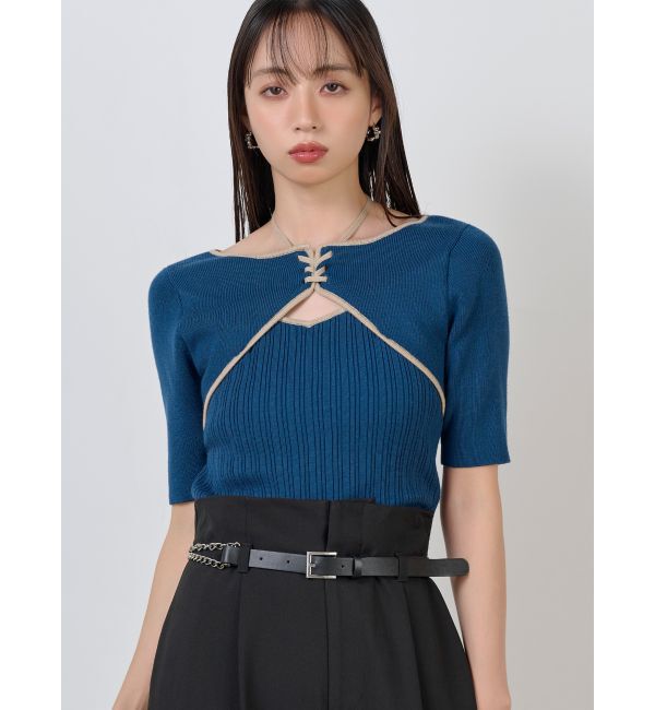 MURUA「ストリングタイニット」|ニット・セーター|ブルー