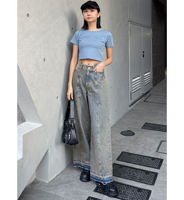 MURUA「パッチステッチクロップドT」|Tシャツ・カットソー|