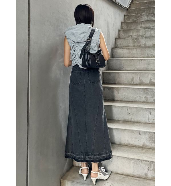 MURUA「パターンデザインデニムロングスカート」|スカート|