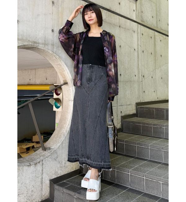 MURUA「パターンデザインデニムロングスカート」|スカート|