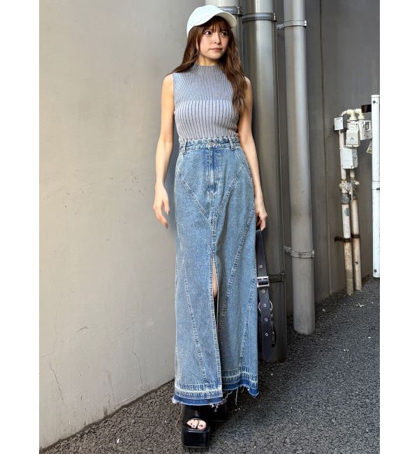 MURUA「パターンデザインデニムロングスカート」|スカート|