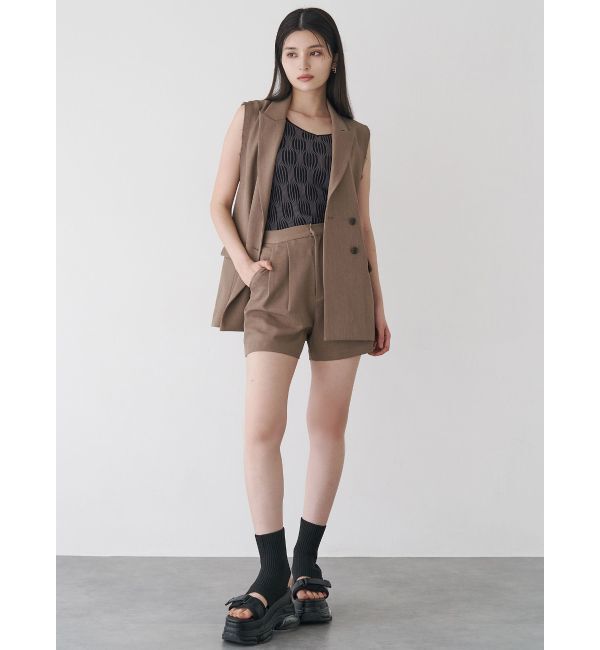 MURUA「ピークドラペルダブルミドルジレ」|ベスト・ジレ|