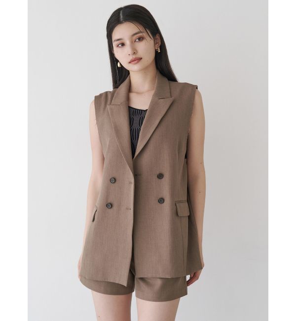 MURUA「ピークドラペルダブルミドルジレ」|ベスト・ジレ|