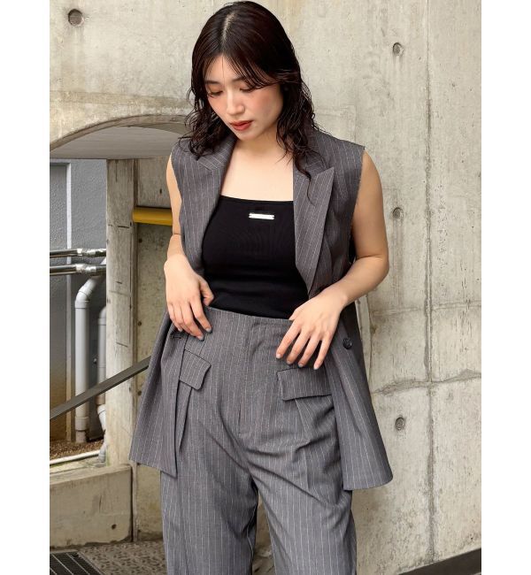 MURUA「ピークドラペルダブルミドルジレ」|ベスト・ジレ|