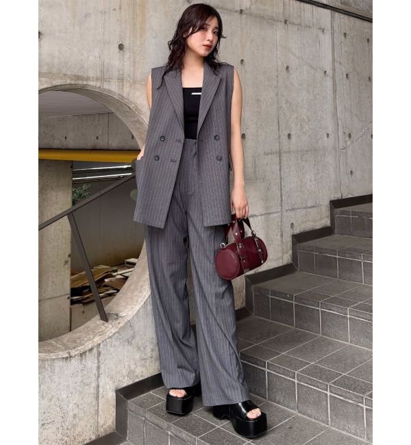 MURUA「ピークドラペルダブルミドルジレ」|ベスト・ジレ|