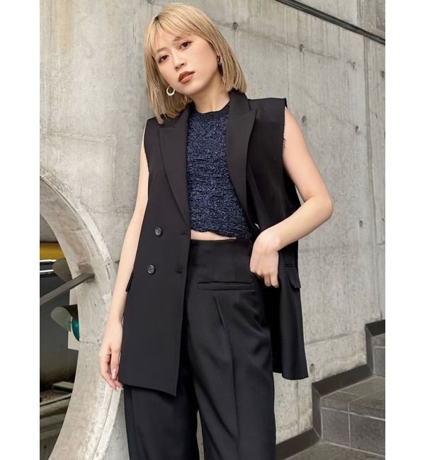 MURUA「ピークドラペルダブルミドルジレ」|ベスト・ジレ|