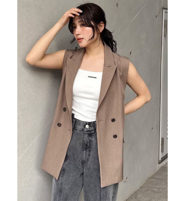 MURUA「ピークドラペルダブルミドルジレ」|ベスト・ジレ|