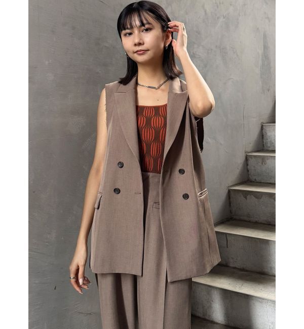 MURUA「ピークドラペルダブルミドルジレ」|ベスト・ジレ|