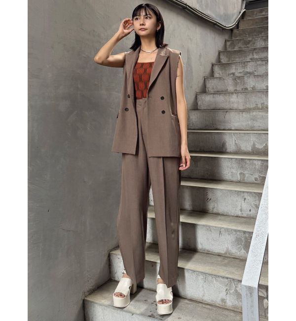 MURUA「ピークドラペルダブルミドルジレ」|ベスト・ジレ|