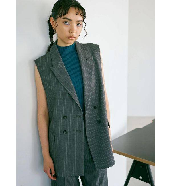 MURUA「ピークドラペルダブルミドルジレ」|ベスト・ジレ|