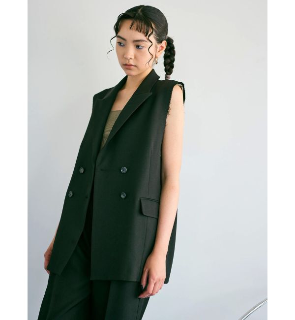 MURUA「ピークドラペルダブルミドルジレ」|ベスト・ジレ|