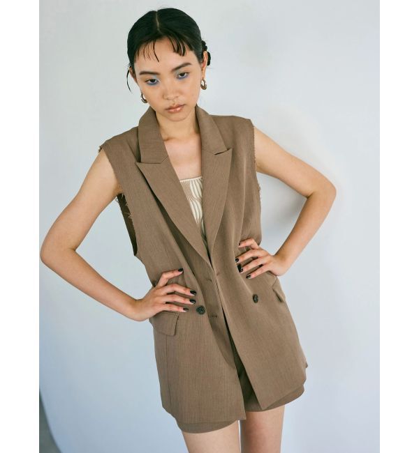 MURUA「ピークドラペルダブルミドルジレ」|ベスト・ジレ|