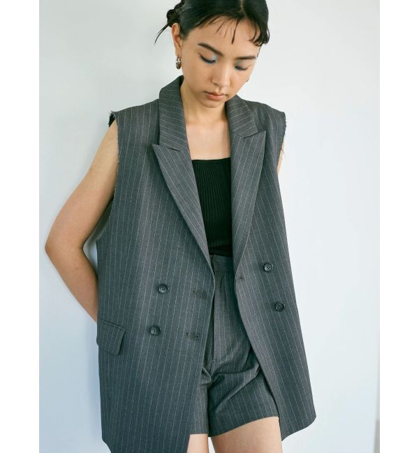 MURUA「ピークドラペルダブルミドルジレ」|ベスト・ジレ|