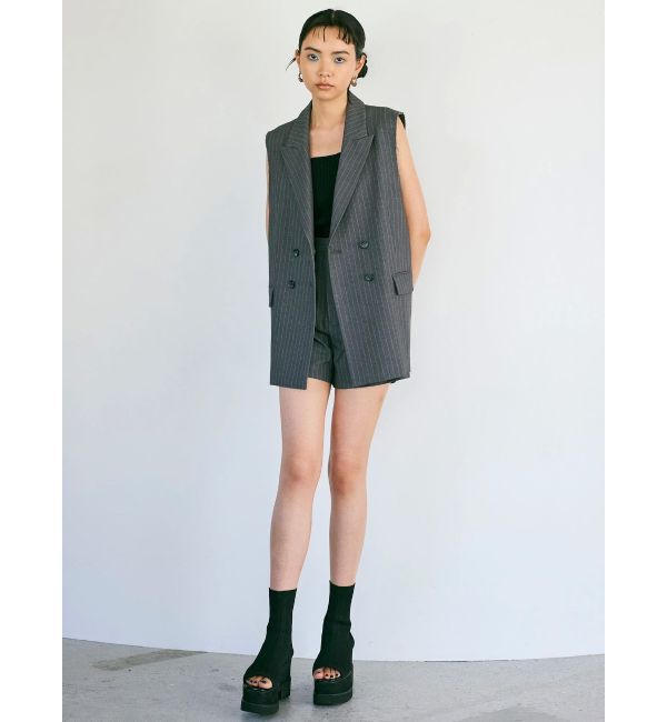 MURUA「ピークドラペルダブルミドルジレ」|ベスト・ジレ|