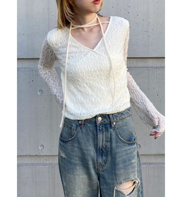 MURUA「カシュクールレーストップス」|Tシャツ・カットソー|