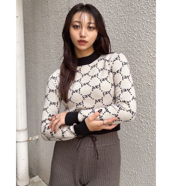 MURUA「モノグラムバイカラーニット」|ニット・セーター|