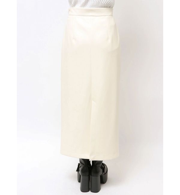 MURUA「クロシェドッキングフェイクレザースカート」|スカート|
