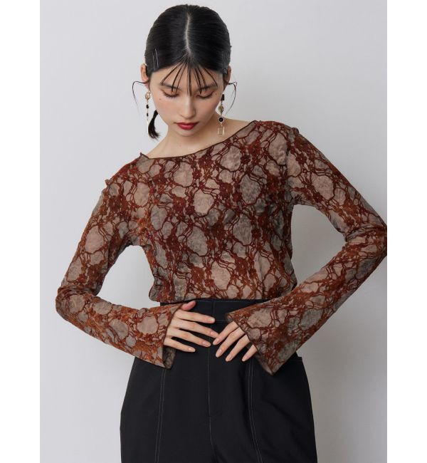 MURUA「フロッキーフラワーシアートップス」|Tシャツ・カットソー|