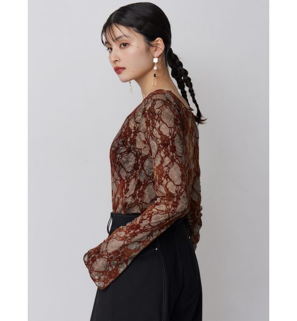 MURUA「フロッキーフラワーシアートップス」|Tシャツ・カットソー|