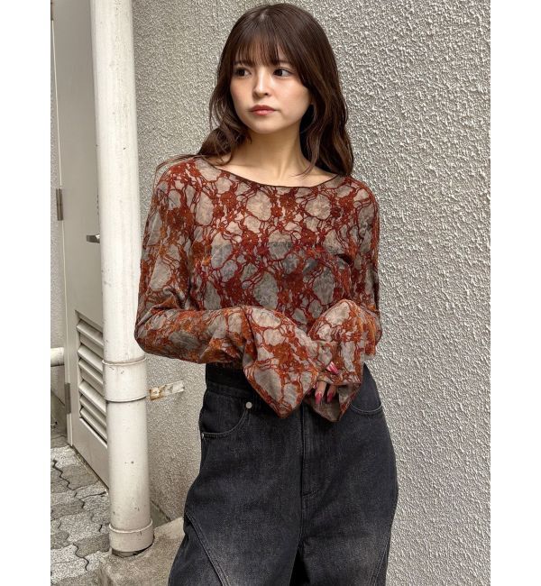 MURUA「フロッキーフラワーシアートップス」|Tシャツ・カットソー|