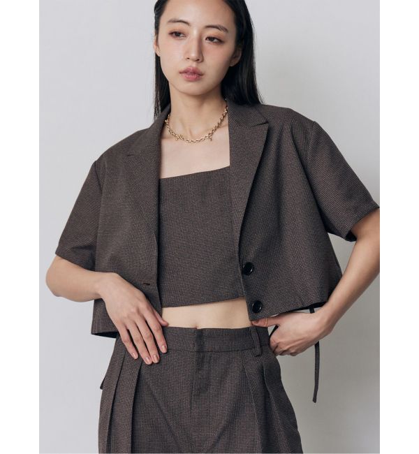 MURUA「メッシュショートシャツジャケット【セットアップ着用可】」|テーラードジャケット|ブラウン