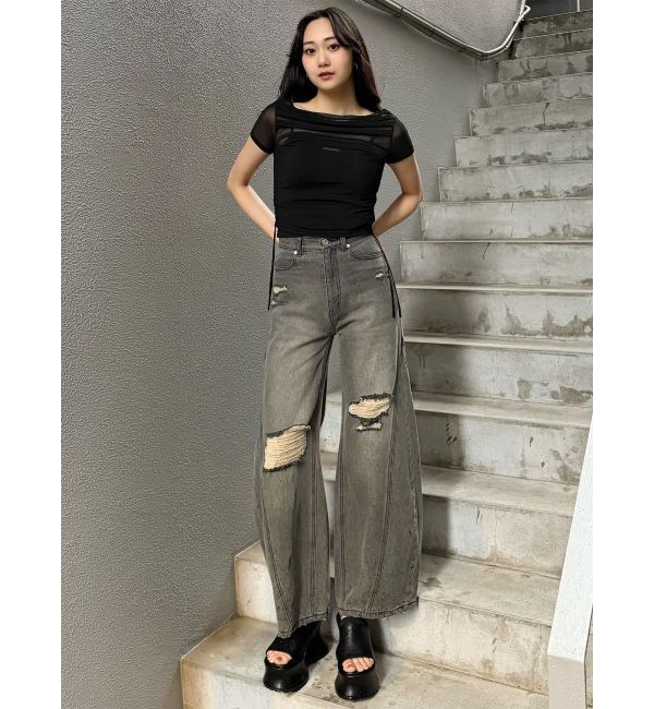 MURUA「クロコレイヤードサンダル」|サンダル|