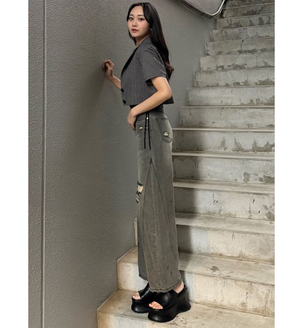 MURUA「クロコレイヤードサンダル」|サンダル|