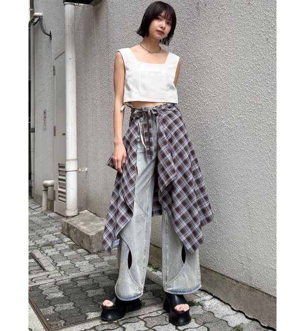 MURUA「クロコレイヤードサンダル」|サンダル|