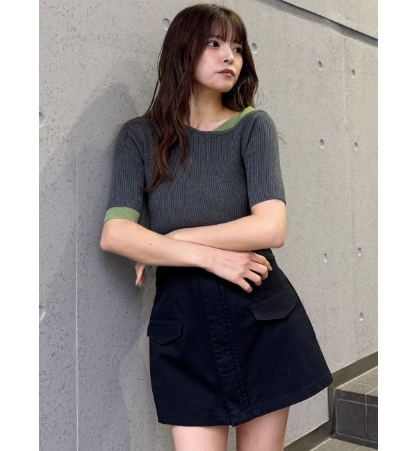 MURUA「レイヤードワンショルハーフニット」|ニット・セーター|