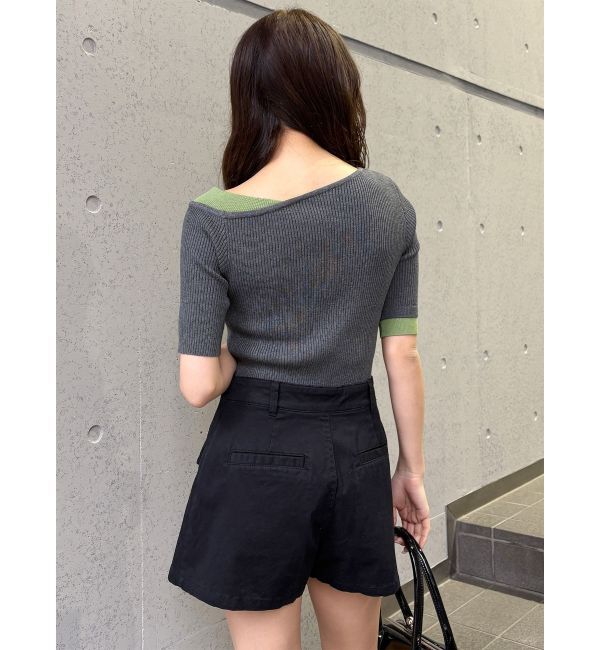 MURUA「レイヤードワンショルハーフニット」|ニット・セーター|