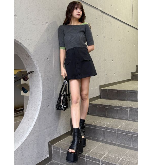 MURUA「レイヤードワンショルハーフニット」|ニット・セーター|