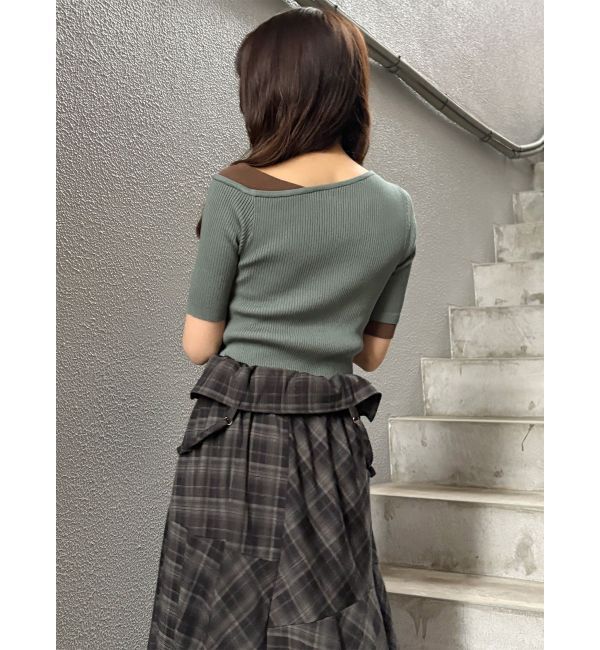 MURUA「レイヤードワンショルハーフニット」|ニット・セーター|