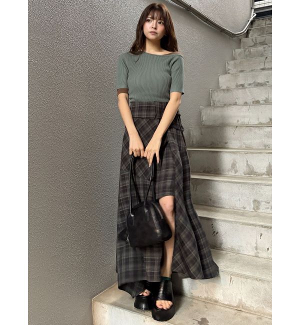 MURUA「レイヤードワンショルハーフニット」|ニット・セーター|