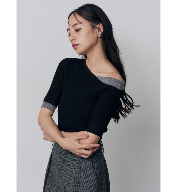 MURUA「レイヤードワンショルハーフニット」|ニット・セーター|