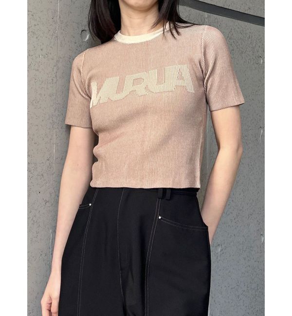 MURUA「リンガーロゴハーフニット」|ニット・セーター|アイボリー