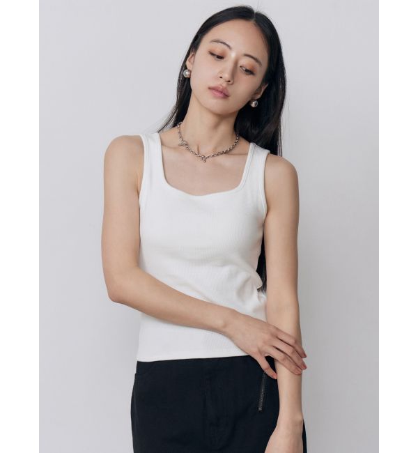 MURUA「カップ付きバックレースアップテレコタンク」|タンクトップ|