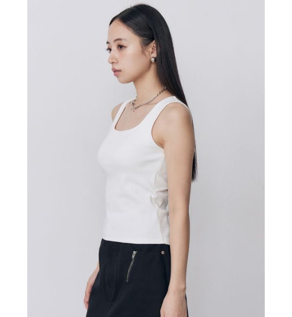 MURUA「カップ付きバックレースアップテレコタンク」|タンクトップ|