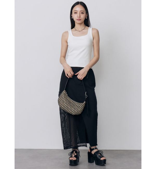 MURUA「カップ付きバックレースアップテレコタンク」|タンクトップ|