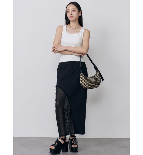 MURUA「カップ付きバックレースアップテレコタンク」|タンクトップ|