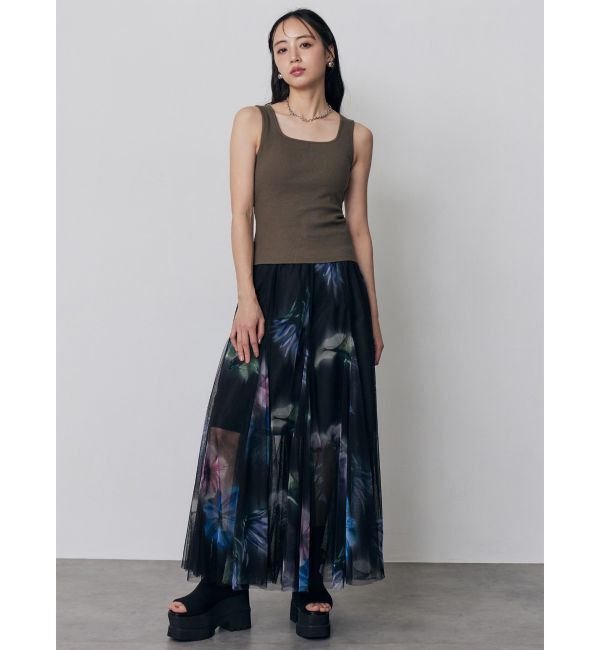 MURUA「カップ付きバックレースアップテレコタンク」|タンクトップ|