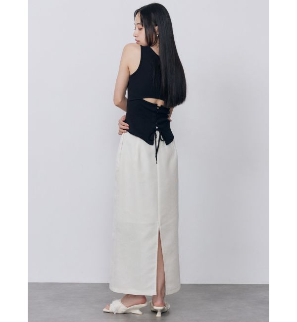 MURUA「カップ付きバックレースアップテレコタンク」|タンクトップ|