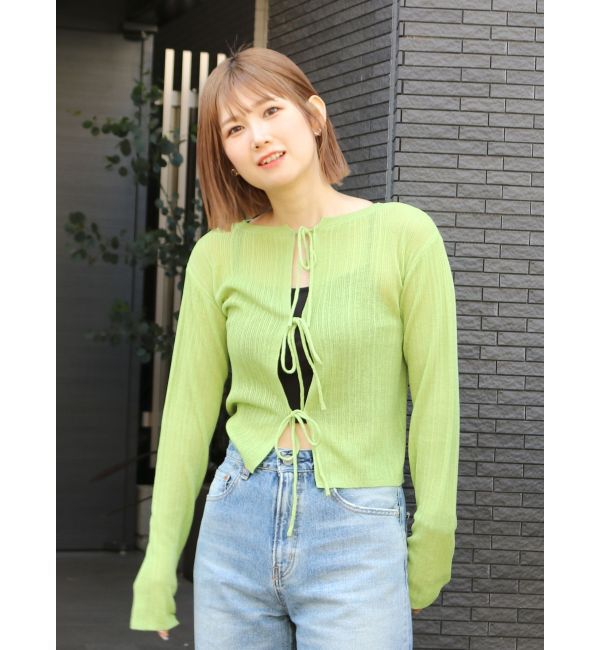 Ungrid「2Wayリボンニットカーデ」|カーディガン|