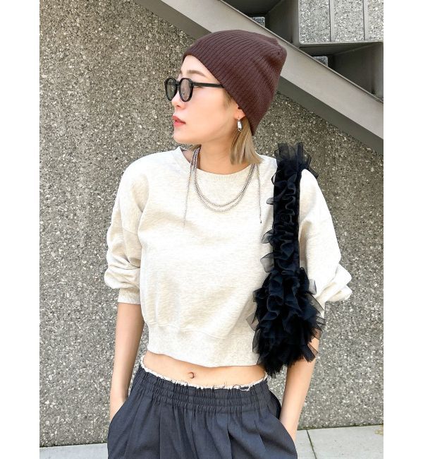 Ungrid「スリーブボリュームショートスウェット」|スウェット・ジャージ|