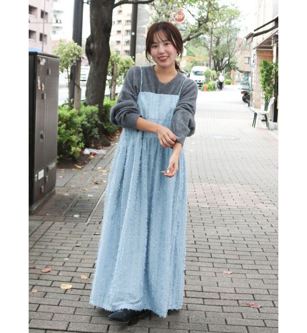 Ungrid「ジャカードキャミワンピース」|ワンピース|ブルー